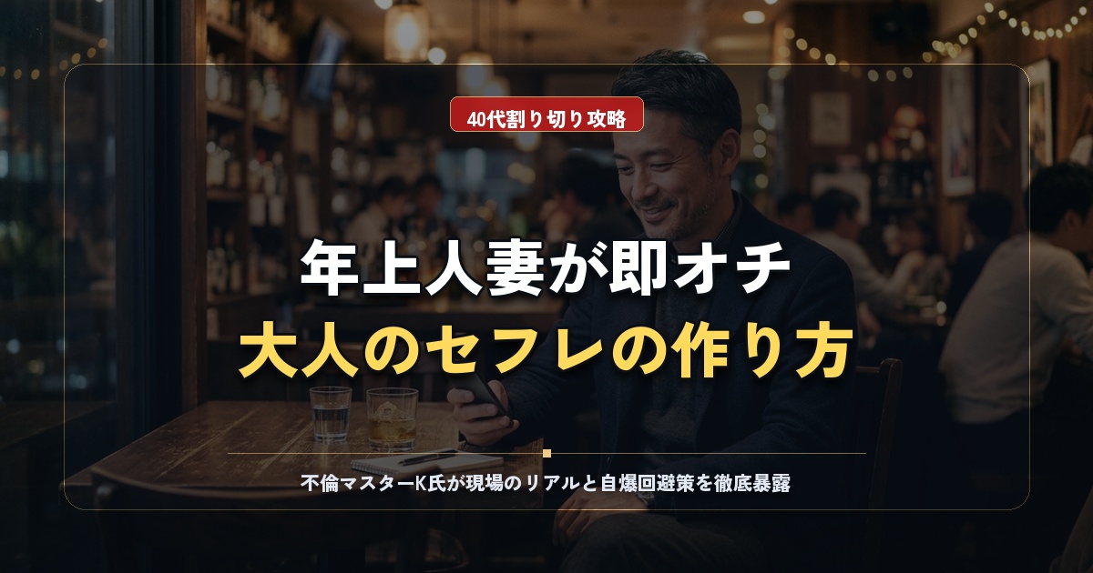 おばさんセフレの作り方と真実！40代人妻の本音と安全な出会い方