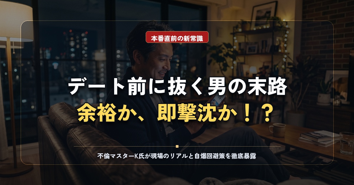 デート前に抜くのは正解か？40代既婚者が語る失敗リスクと大人の余裕